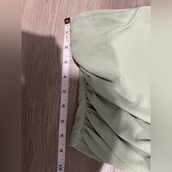 Sage Green Wide Leg Pants & Strapless Ruched Top - Picture 9 of 14